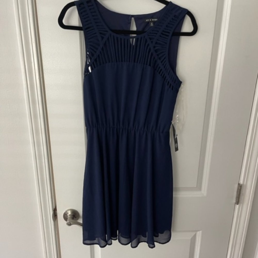 NWT AS U WISH Navy Dress